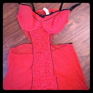 Red leopard lingerie